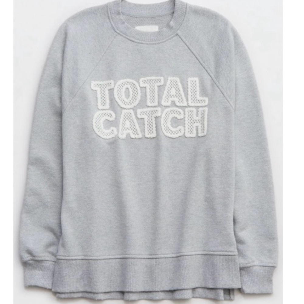 EUC Aerie Beach Party TOTAL CATCH Graphic Crew Sweatshirt - M